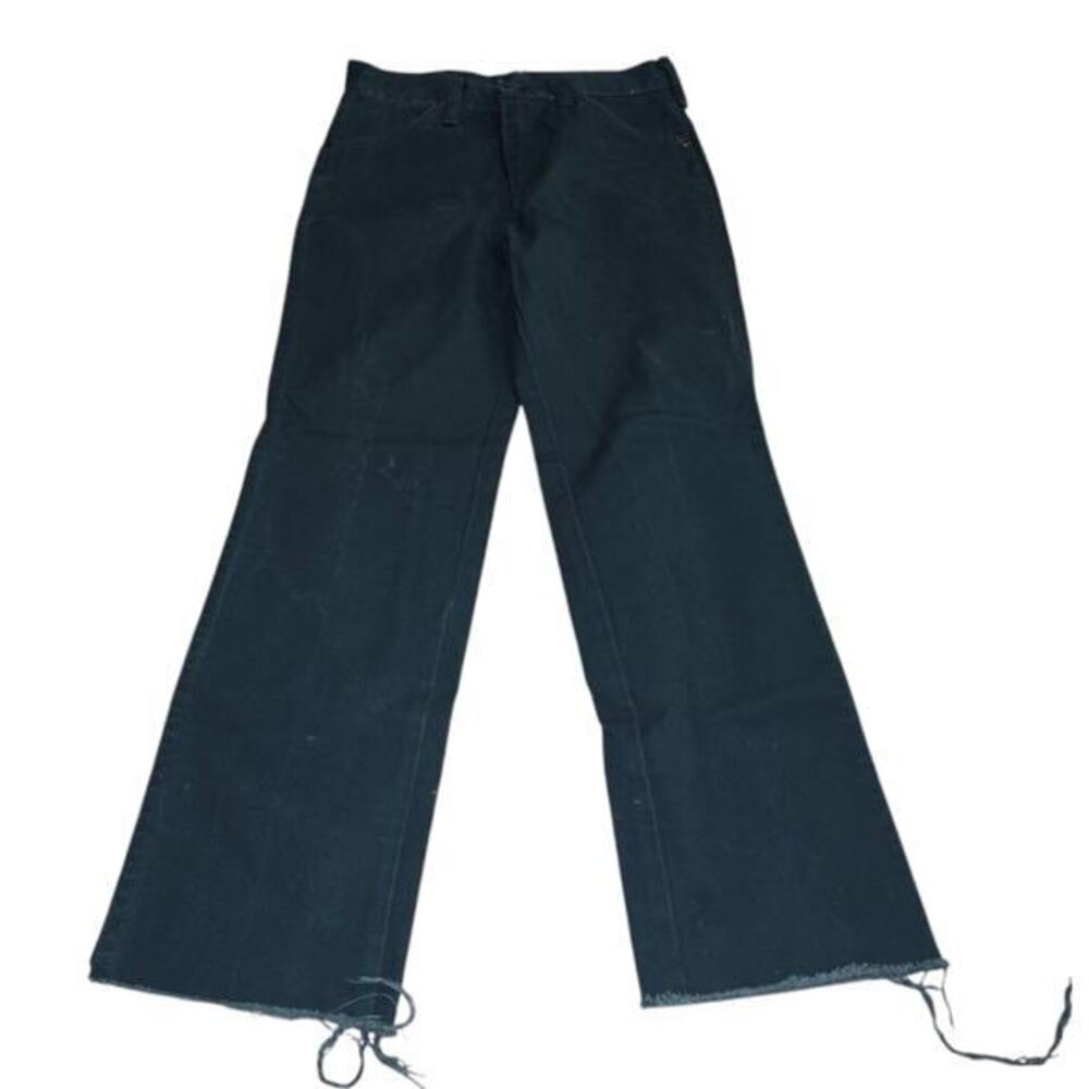 Wrangler Vintage Made in USA‎ Dark Green denim Raw Hem Cropped Jeans Size 28